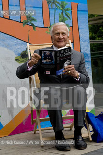 Buzz Aldrin poses with his new book, Magnificent Desolation to launch Londons Literary Festival outside the South Bank Centre today....Copyright©Nick Cunard/Writer Pictures/Rosebud2