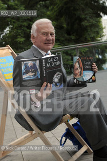 Buzz Aldrin poses with his new book, Magnificent Desolation to launch Londons Literary Festival outside the South Bank Centre today....Copyright©Nick Cunard/Writer Pictures/Rosebud2