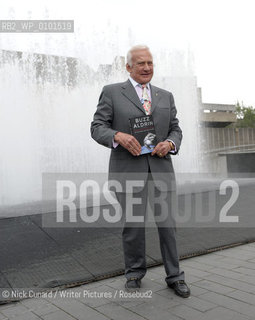 Buzz Aldrin poses with his new book, Magnificent Desolation to launch Londons Literary Festival outside the South Bank Centre today....Copyright©Nick Cunard/Writer Pictures/Rosebud2