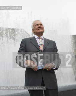 Buzz Aldrin poses with his new book, Magnificent Desolation to launch Londons Literary Festival outside the South Bank Centre today....Copyright©Nick Cunard/Writer Pictures/Rosebud2