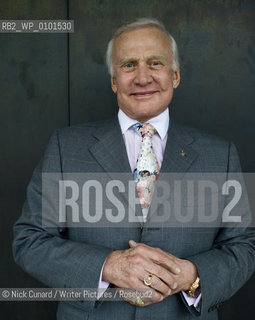 Buzz Aldrin poses with his new book, Magnificent Desolation to launch Londons Literary Festival outside the South Bank Centre today....Copyright©Nick Cunard/Writer Pictures/Rosebud2
