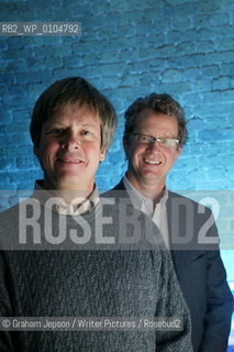 Ridley Pearson (glasses) and Dave Barry who have written a prequel to Peter Pan..Copyright©Graham Jepson/Writer Pictures/Rosebud2