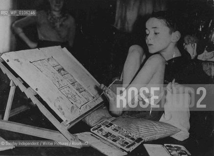 Christy Brown disabled Irish writer. The life story that inspired My Left Foot.Christy winning a painting competition in 1944..Copyright©Sunday Independent/Writer Pictures/Rosebud2