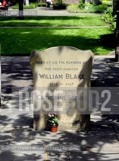 The Grave of William Blake the author in Bunhill Fields in the City of London.  ..copyright©Stuart Clarke/Writer Pictures/Rosebud2