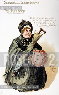 Mrs Sarah Gamp from Martin Chuzzlewit.Illustrations by London artist Kyd.Copyright©NMG/Writer Pictures/Rosebud2