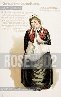 Mrs Bardell from the Pickwick Papers..Illustrations by London artist Kyd.Copyright©NMG/Writer Pictures/Rosebud2