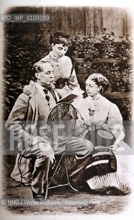 Charles Dickens (1812-1870) pictured with daughters.English Novelist..Copyright©NMG/Writer Pictures/Rosebud2