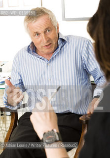 Jonathan Dimbleby, Broadcaster.  Photographed at home being interviewed by Liz Barclay..copyright©Adrian Lourie/Writer Pictures/Rosebud2