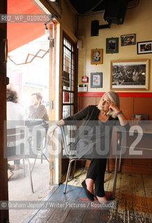 Jenny Diski photographed at Cafe Kick! in Exmouth Market, London.Please give credit to photoshoot Location..copyright©Graham Jepson/Writer Pictures/Rosebud2