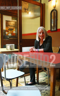 Jenny Diski photographed at Cafe Kick! in Exmouth Market, London.Please give credit to photoshoot Location..copyright©Graham Jepson/Writer Pictures/Rosebud2