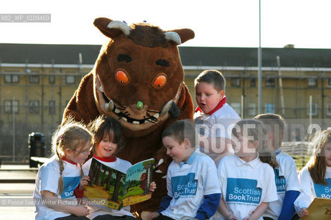 The Gruffalo, creation of writer Julia Donaldson with some young fans at Pilton Primary School, Edinburgh. ..Copyright©Pascal Saez/Writer Pictures/Rosebud2