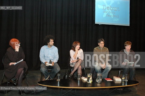 Edinburgh, UK - 9 June 2007 - From left to right, chair Jackie McGlone and Debut authors Sarfraz Manzoor,Libby Brooks,Daljit Nagra and Lynsey Hanley at the Debut Authors Festival 2007 held at the Traverse Theatre in Edinburgh...Copyright©Pascal Saez/Writer Pictures/Rosebud2
