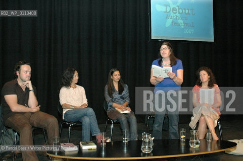 Edinburgh, UK - 9 June 2007 - From left to right Debut authors James Hopkin, Julian West, Priya Basil, Annie Freud and chair Faith Liddell at the Debut Authors Festival 2007 held at the Traverse Theatre in Edinburgh...Copyright©Pascal Saez/Writer Pictures/Rosebud2