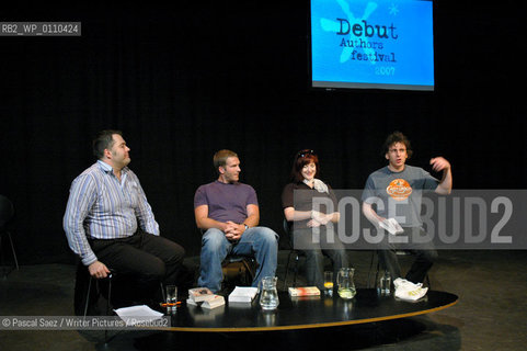 Edinburgh, UK - 9 June 2007 - From left to right chair Bob McDevitt and Debut authors Guy Grieve, Lois Pryce and Mark McNay at the Debut Authors Festival 2007 held at the Traverse Theatre in Edinburgh...Copyright©Pascal Saez/Writer Pictures/Rosebud2