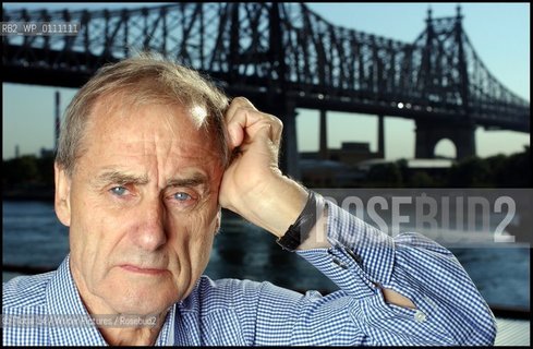 Photograph by © DAN CALLISTER.Author Sir Harold Evans October 07, 2004 who has written a new book Made in America pictured here in front of the Queensboro Bridge in Manhattan, New York..©[Total 14/Writer Pictures/Rosebud2