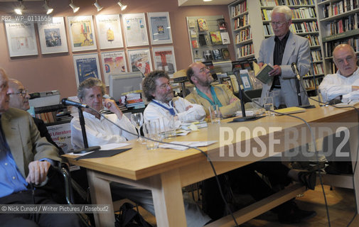 [L-R] James Fenton, Craig Raine, Zach Leader , Robert Conquest [seatd wheelchair] , M.Amis, Blake Morrison, and Anthony Thwaite . Clive Wilmer also in attendance but not pictured here..copyright©Nick Cunard/Writer Pictures/Rosebud2