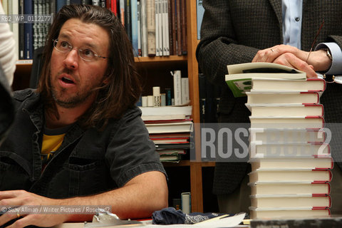 NEW YORK, NY - JAN 11, 2006:  Essayist David Foster Wallace at The Strand bookstore in Manhattan, New York, on Wednesday, January 11, 2006.  Wallace read from and signed his book, Consider the Lobster.  ....Copyright©Suzy Allman/Writer Pictures/Rosebud2