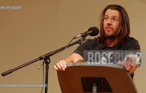 David Foster Wallace photographed at a reading at All Saints Church in San Francisco at an event sponsored by Booksmith on January 16, 2006 during the tour.for Consider the Lobster. David was found dead at his home on the 12th September 2008.American novelist, essayist, and short story writer, and a professor at Pomona College in Claremont, California...Copyright©Steve Rhodes/Writer Pictures/Rosebud2