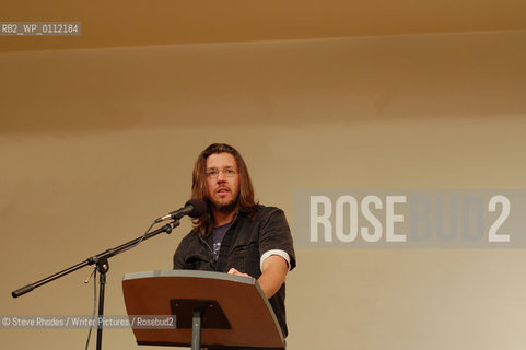 David Foster Wallace photographed at a reading at All Saints Church in San Francisco at an event sponsored by Booksmith on January 16, 2006 during the tour.for Consider the Lobster. David was found dead at his home on the 12th September 2008.American novelist, essayist, and short story writer, and a professor at Pomona College in Claremont, California...Copyright©Steve Rhodes/Writer Pictures/Rosebud2