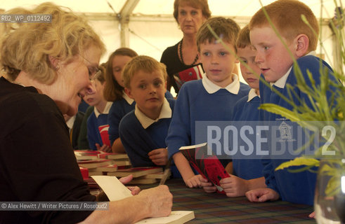 Events at the Borders Book Festival 2007, held in Melrose in the Scottish Borders...Childrens Author Vivian French inside the Festival Marquee..Copyright©Alex Hewitt/Writer Pictures/Rosebud2