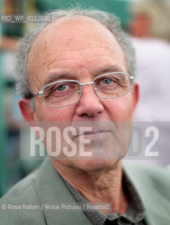 Poet John Fuller who has collaborated on the book Writing the Picture with magnum photographer David Hurn, at Hay 2010..Copyright©Rosie Hallam/Writer Pictures/Rosebud2