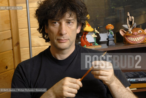 British writer Neil Gaiman at home in Minneapolis..Copyright©Beth Gwinn/Writer Pictures/Rosebud2