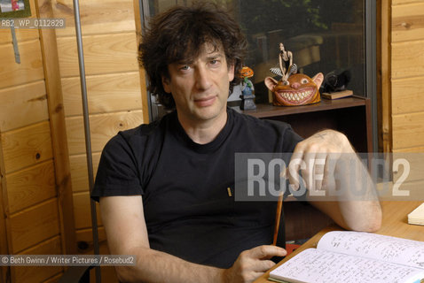 British writer Neil Gaiman at home in Minneapolis..Copyright©Beth Gwinn/Writer Pictures/Rosebud2