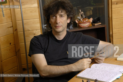 British writer Neil Gaiman at home in Minneapolis..Copyright©Beth Gwinn/Writer Pictures/Rosebud2