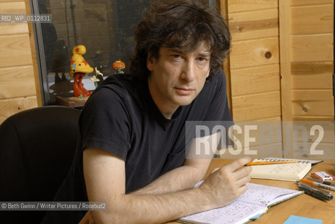 British writer Neil Gaiman at home in Minneapolis..Copyright©Beth Gwinn/Writer Pictures/Rosebud2