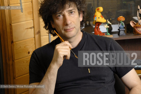 British writer Neil Gaiman at home in Minneapolis..Copyright©Beth Gwinn/Writer Pictures/Rosebud2