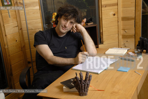 British writer Neil Gaiman at home in Minneapolis..Copyright©Beth Gwinn/Writer Pictures/Rosebud2