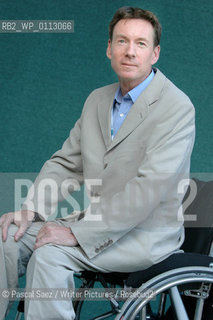 Writer and journalist Frank Gardner at the Edinburgh International Book Festival. Frank Gardner was shot at point blank range in Saudi Arabia whilst making a film about Al Qaeda...Copyright©Pascal Saez/Writer Pictures/Rosebud2