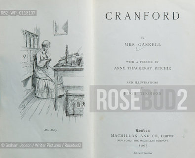 The Illustrated edition of Cranford by Gaskell frontispiece..Copyright©Graham Jepson/Writer Pictures/Rosebud2