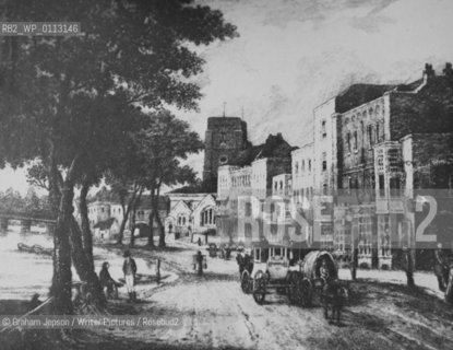 Cheyne Walk, Chelsea, 1817 by W W Burgess - Gaskells birthplace.Copyright©Graham Jepson/Writer Pictures/Rosebud2