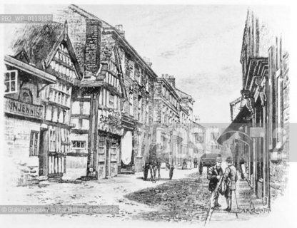 King St, Knutsford.  A drawing by A. R. Quinn..Copyright©Graham Jepson/Writer Pictures/Rosebud2