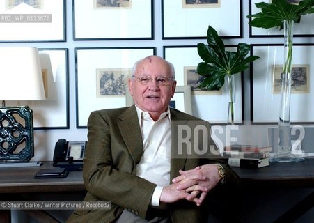 Mikhail Gorbachev the former Russian President interviewed in London..copyright©Stuart Clarke/Writer Pictures/Rosebud2