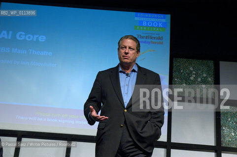 American former vice-president in the Clinton administration, writer and documentary filmmaker Al Gore at the Edinburgh International Book Festival. He is the author of An Inconvenient Truth...Copyright©Pascal Saez/Writer Pictures/Rosebud2
