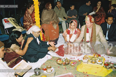Tarquin Hall and wife Anu Anaud, pictured during their full Hinda wedding ceremony in Rajasthan, India. Tarquin has written a book called Salaam Brick Lane: A Year in the New East End..copyright©Tarquin Hall Collect/Writer Pictures/Rosebud2