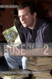 Ferg Handley, ‘Commando’ comic book designer, photographed in his Edinburgh flat and place of work, September 13, 2001. ..Copyright©Paul ParkeTSPL/Writer Pictures/Rosebud2