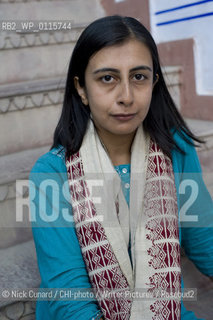 Anjum Hasan Indian based up and coming writer..Final day of the 5th DSC Jaipur Literature Festival, Rajastan India , 21-25 Jan 2010 one of the leading literature festivals in Asia a mix of panel discussions, lectures and readings by world renowned authors . Music also figures prominently in the evening programme...copyright©Nick Cunard/CHI-photo/Writer Pictures/Rosebud2