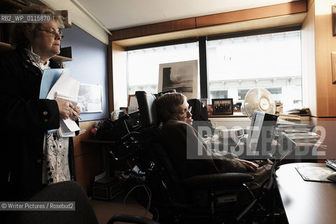 GREAT BRITAIN /Cambridge/Professor Stephen William Hawking and his Personal Assistent Mrs.C©Writer Pictures/Rosebud2
