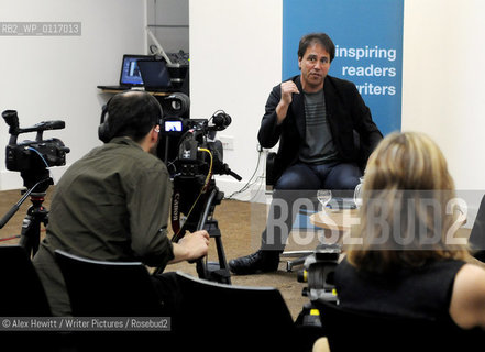 Anthony Horowitz discusses his latest book Necropolis in front of an audience of Edinburgh Schoolchildren while simultaneously being broadcast over the internet to over 10000 school children around Scotland..Copyright©Alex Hewitt/Writer Pictures/Rosebud2