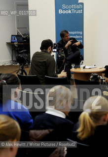 Anthony Horowitz discusses his latest book Necropolis in front of an audience of Edinburgh Schoolchildren while simultaneously being broadcast over the internet to over 10000 school children around Scotland..Copyright©Alex Hewitt/Writer Pictures/Rosebud2