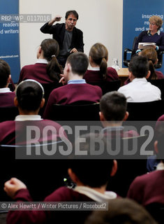 Anthony Horowitz discusses his latest book Necropolis in front of an audience of Edinburgh Schoolchildren while simultaneously being broadcast over the internet to over 10000 school children around Scotland..Copyright©Alex Hewitt/Writer Pictures/Rosebud2