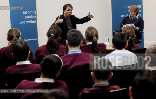 Anthony Horowitz discusses his latest book Necropolis in front of an audience of Edinburgh Schoolchildren while simultaneously being broadcast over the internet to over 10000 school children around Scotland..Copyright©Alex Hewitt/Writer Pictures/Rosebud2