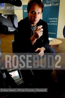 Anthony Horowitz discusses his latest book Necropolis in front of an audience of Edinburgh Schoolchildren while simultaneously being broadcast over the internet to over 10000 school children around Scotland..Copyright©Alex Hewitt/Writer Pictures/Rosebud2