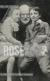 Victor Hugo (1802-85).French poet and author who wrote Les Miserables.Identity of Children unknown, but probably family...Copyright©NMG/Writer Pictures/Rosebud2