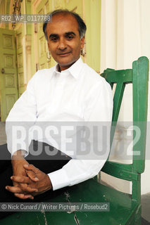 Pico Iyer, author ..scenes of The DSC Jaipur Literature Festival 2009 billed as Asias Leading Literary Festival at Diggi Palace the old city area of Jaipur,  capital city of Rajastan famed for its picturesque cities and beguiling desert landscapes. A celebration of national and international writers and encompassing a range of activities including film, music and theatre...copyright©Nick Cunard/Writer Pictures/Rosebud2