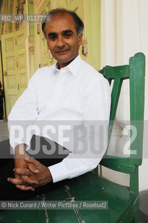 Pico Iyer, author ..scenes of The DSC Jaipur Literature Festival 2009 billed as Asias Leading Literary Festival at Diggi Palace the old city area of Jaipur,  capital city of Rajastan famed for its picturesque cities and beguiling desert landscapes. A celebration of national and international writers and encompassing a range of activities including film, music and theatre...copyright©Nick Cunard/Writer Pictures/Rosebud2