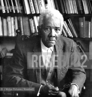 CLR James, Trinidadian philosopher, author and renowned cricket writer, at home in Brixton, London. September 1986..Copyright©/Writer Pictures/Rosebud2